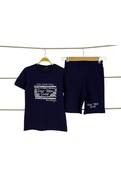 Atabay Kids Atabay 151-05-25 Men's Suit with Side Pockets Shorts New York City Printed 9/16 Years