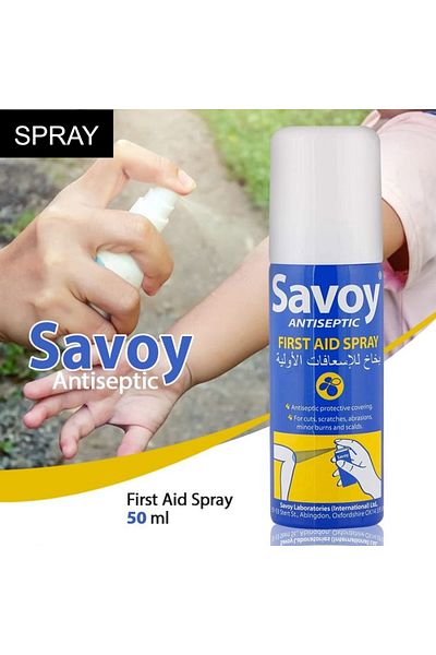 SAVOY Antiseptic First Aid Spray 50 mL – Fast Relief for Cuts, Burns, and Skin Irritations