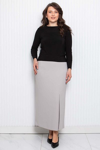 Modaviki Crepe Fabric Long Skirt Gray Mda3115