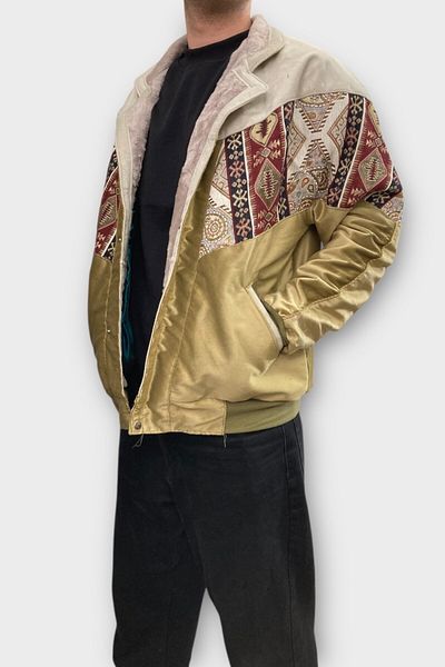 CANMODA (7370) XLarge Size Vintage Μοτίβο Προσαρμοσμένο Μπουφάν