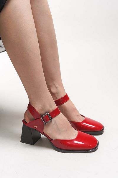 Riccon Aelliania Women's Heeled Shoes 00124450 Red Patent Leather