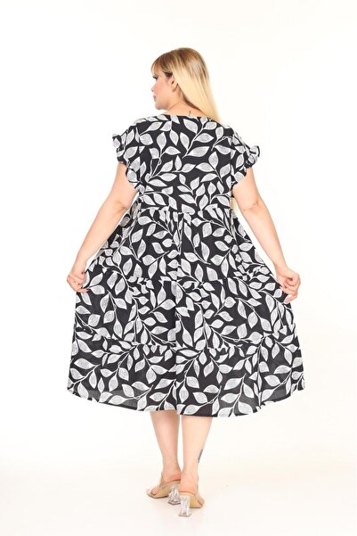 mervemoda Women's Large Size Sleeveless Summer Dress