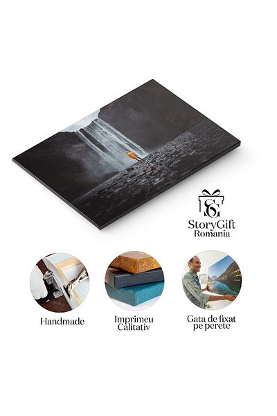StoryGift Romania Tablou Canvas Cascada Si Minunile Islandeze, Frumusetea Naturii, Aventura, Natura, Peisaj 2467