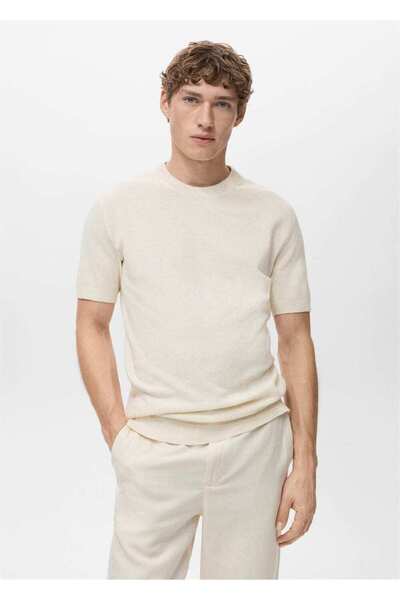 MANGO Man Pamuklu ince dokuma tişört