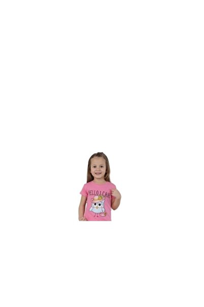 Atabay Kids Atabay 156-05-25 Girl's Suit Shorts Hello I Came Printed 4/12 Years