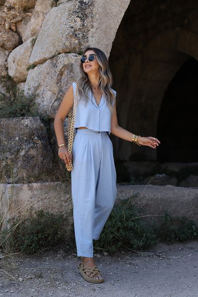 bytugcekaya Σετ Λινό Καρότο με Μπλε Γιλέκο