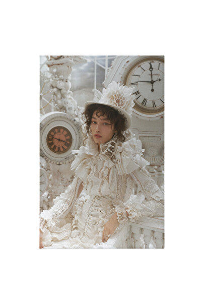 StoryGift Romania Tablou Canvas: Albul în Modă Feminitatea Îmbrăcată în Frons...