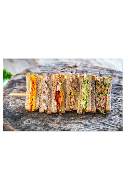 StoryGift Romania Tablou Canvas: Varietate de Sandwich-uri Taiate in Triunghi...