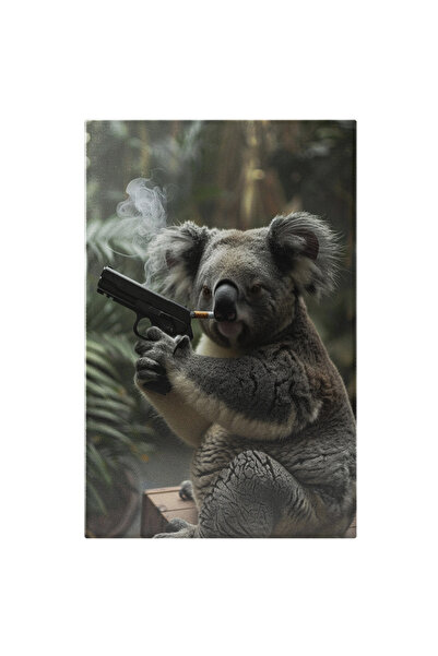 StoryGift Romania Tablou Canvas Gangsterul din Junglă Ursul Koala cu Pistolul...
