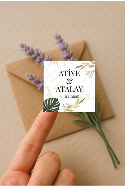 hdsticker 42 Adet Kişiye Özel Kına Nişan Nikah Düğün Sünnet Bebek Firma Etike...