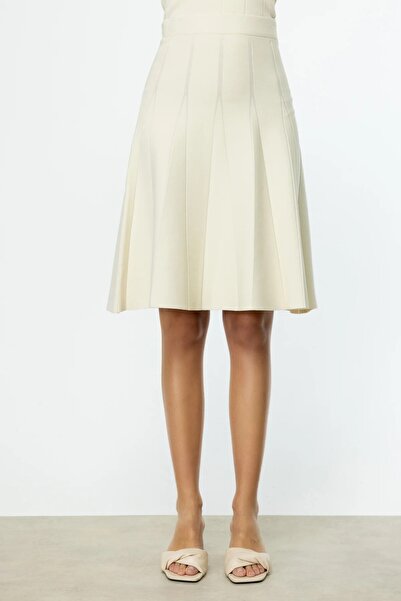 ON TRİKO Fitilli Volanlı Midi Boy Etek 59303-25