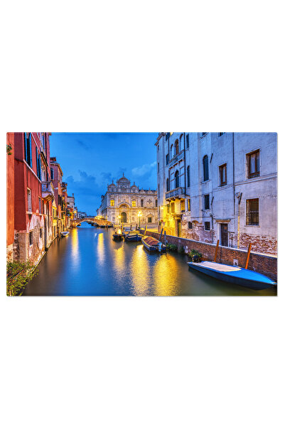 StoryGift Romania Tablou Canvas Canal in Vechea Town din Venetia la Amurg Ven...