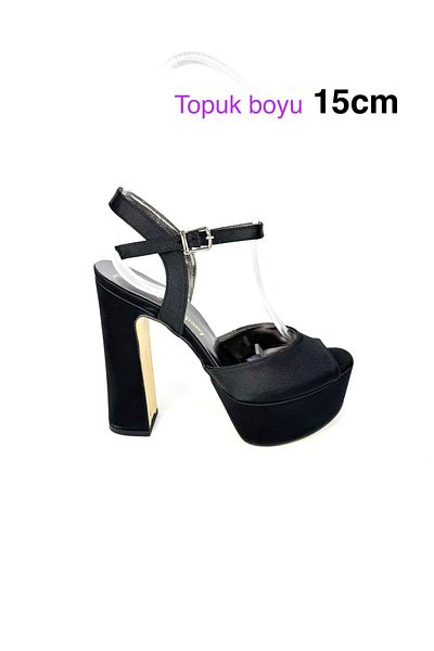 E&L Company 15cm Single Face Black Satin with Anti-Sliding Bottom, Guaranteed Running.