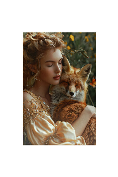 StoryGift Romania Tablou Canvas Tanara in Rochie Medievala cu Parul Blond Imp...