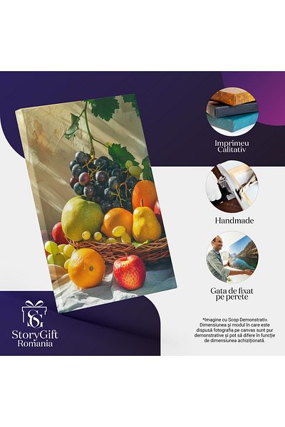 StoryGift Romania Tablou Canvas Armonia Gusturilor Și Aromelor Variație De Fructe Și Legume Proaspete Gata Pentru