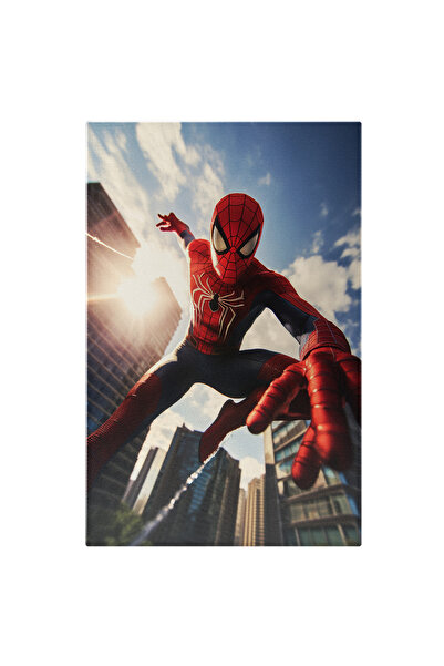 StoryGift Romania Tablou Canvas: Portret Spiderman în Săritură cu plase între...