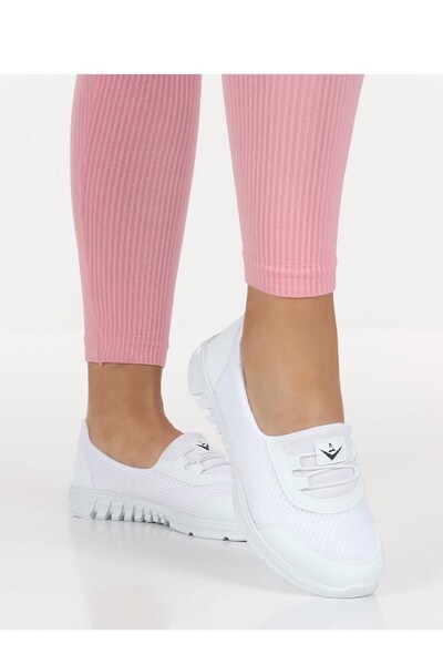 ALTUNTAŞ Mother Summer Anatomical Sole Cloth Ελαφρύ αθλητικό παπούτσι μπαλαρίνας λευκό