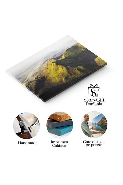 StoryGift Romania Tablou Canvas - Islanda Din Inaltime, Fotografie Cu Drona, Munti Si Natura Virana
