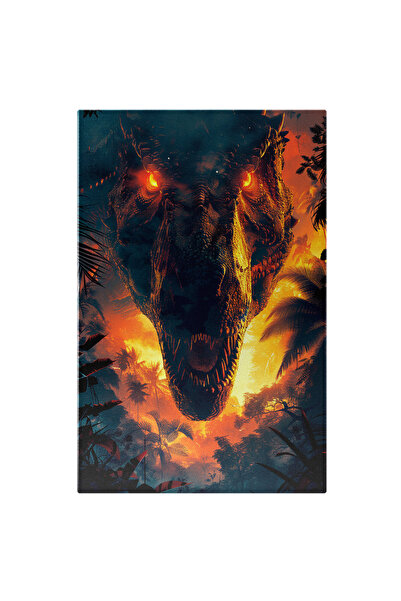 StoryGift Romania Tablou Canvas Dinozaur Inspaimantator cu Ochii Laser sta cu Gura Deschisa cu Capul Mare si Din