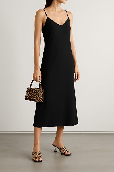 StWenn Women's Leopard Transparent Heeled Slippers – Thick Heeled, Summer, Stylish Model