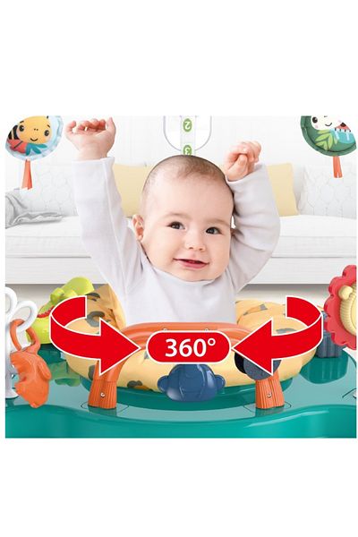 WePro Store Baby Jumper with Activity Center, Adjustable Height, 360° Seat, Sounds, Lights, Zebra Design