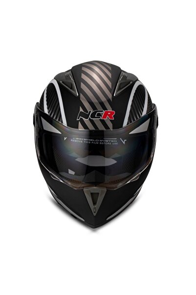 NCR Çene Açılır Kask Vizörlü Monster Mat Siyah Ece Belgeli