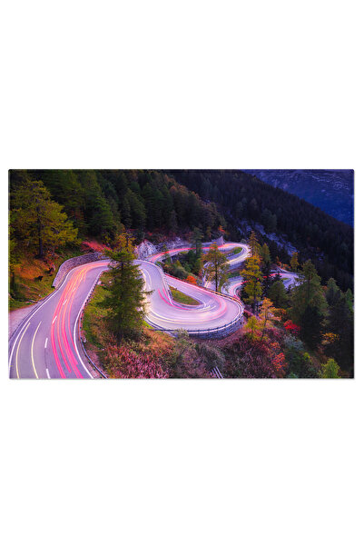 StoryGift Romania Tablou Canvas Pasul Maloja, Elvetia, Peisaj Montan, Curbe, ...