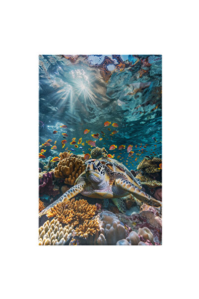 StoryGift Romania Tablou Canvas: Adâncul Clar al Apei cu Țestoasa Măreață ce ...