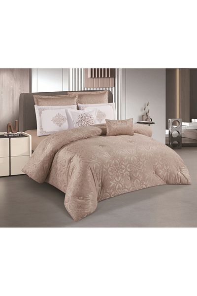HOURS Horse Navran 8-piece comforter set with a modern and distinctive jacquard pattern, Delia-005