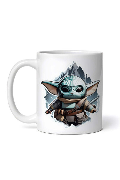 OEM Εξατομικευμένη λευκή κούπα, Mandalorian Gorgu Character, INOVATIX®. 330ml