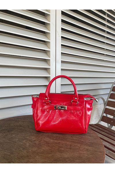 macsoo Women's Red New Season Buckle Cross Strap Hand and Shoulder Bag