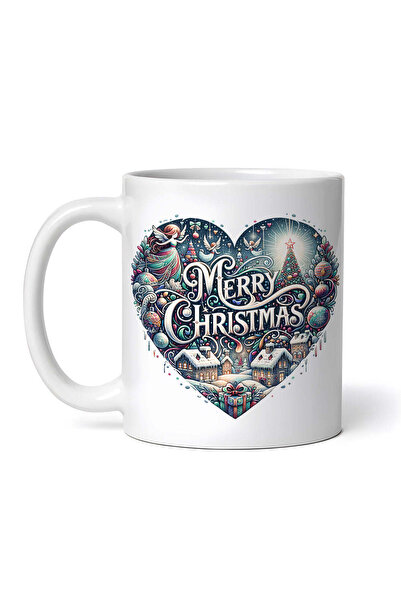 OEM Cană albă personalizată, Marry Christmas Irma Heart, INOVATIX®. 330ml