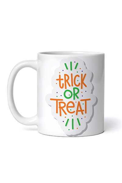 OEM Εξατομικευμένη λευκή κούπα, Trick or Treat με πουά, INOVATIX®. 330ml