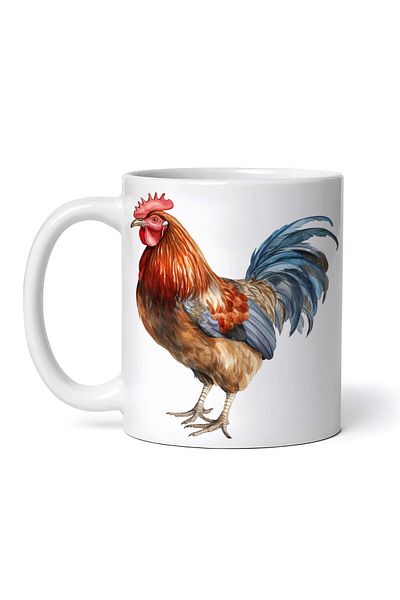 OEM Personalized white mug, Blue-tailed Cockatoo, INOVATIX®. 330ml