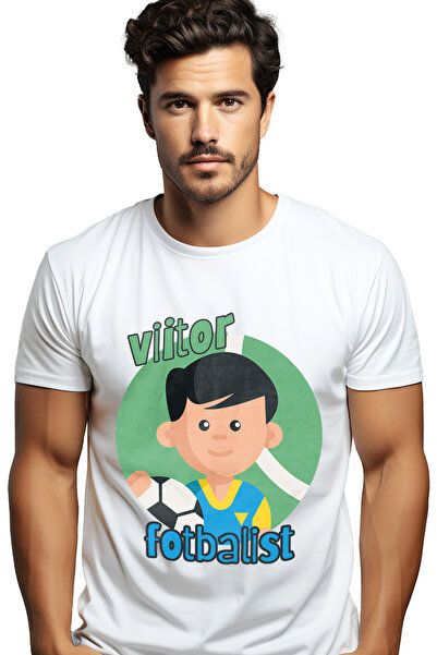StoryGift Romania Tricou Barbati Viitor Fotbalist Copil Cu Minge Sport Pasiun...