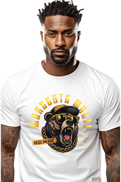StoryGift Romania Tricou Barbati Urs Brun Gangster Suparat Munceste Mult Fii ...