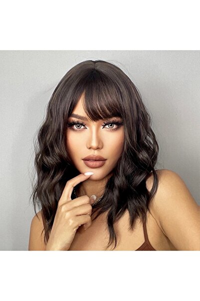 animis beauty Peruca Saten, bob, fibra sintetica cu aspect natural, par ondul...