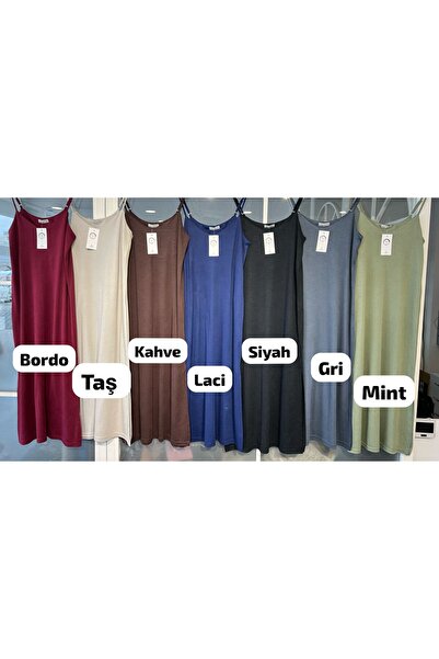 miyase Modal Pique Elevator Strap Two Side Slit Dress