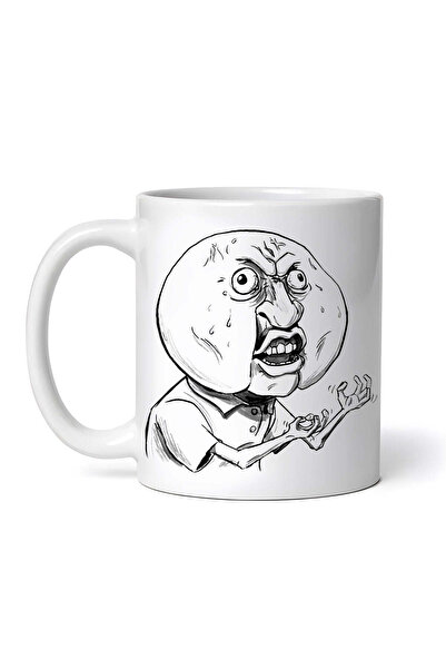 OEM Cană albă personalizată, Y U NO Troll Meme Face, INOVATIX®. 330 ml