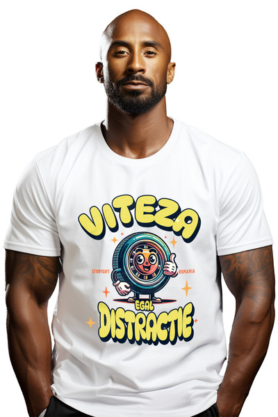 StoryGift Romania Tricou Barbati Viteza Egal Distractie Roata Zambitoare Masi...