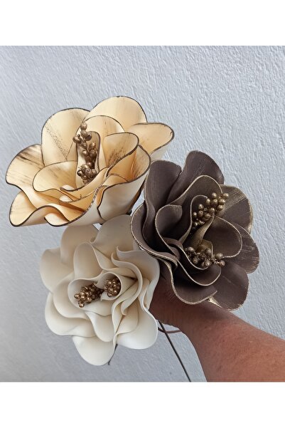 kutmen Dekoratif Bohça,valiz Süsü Veya Vazo Çiçeğı 3 Adet Eva(YAPAY ÇİÇEK)