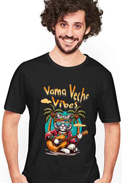 StoryGift Romania Tricou Barbati Vama Veche Vibes - Pisica Canta La Chitara, ...