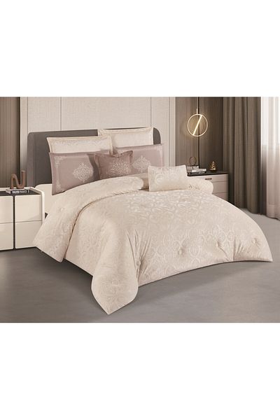 HOURS Horse Navran 8-piece comforter set with a modern and distinctive jacquard pattern, Delia-007