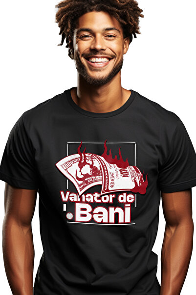 StoryGift Romania Tricou Barbati Vânător De Bani Bacnota In Flacari Lumea Mod...