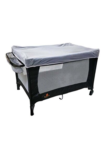 BabyCara Multi-Purpose Nursery Playpen Foldable Cot And Diaper Changer Baby Bed Hanging Toys 110x70 Grey