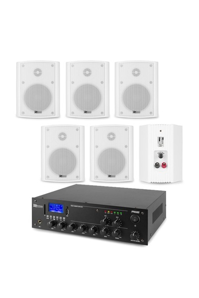 Audiosat Sistem ambiental 2 zone 6 boxe aplicate, Bluetooth, USB