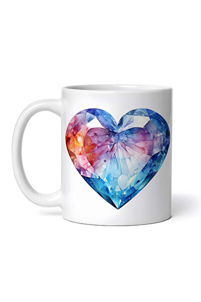 OEM Cană albă personalizată, mâner din cristal Azur, INOVATIX®. 330 ml