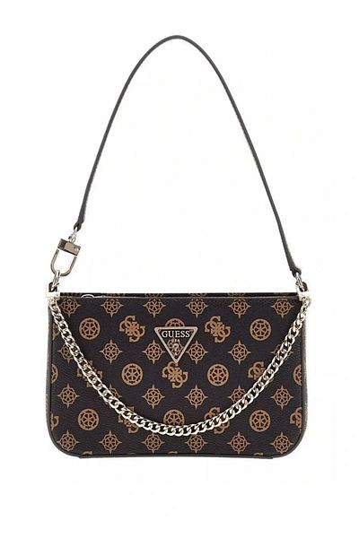 Guess Noelle Mini Ball Zip Shoulder Γυναικεία καφέ τσάντα ώμου Hwpz7879720-mlo