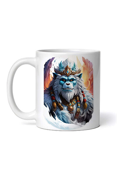 OEM Cană albă personalizată, Yeti cu coroană, INOVATIX®. 330ml