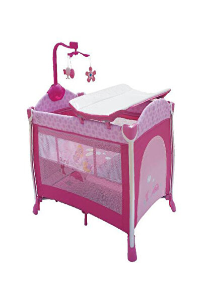 BabyCara سرير أطفال متعدد الأغراض قابل للطي مع مهد لتغيير الحفاضات وحقيبة حمل ألعاب معلقة مقاس 110×70